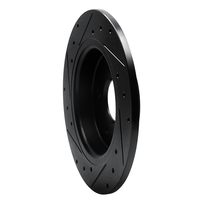 Volvo V50 Brake Rotor (1) - Rear Right - R1 Concepts - Drilled & Slotted - Black - `04-`13